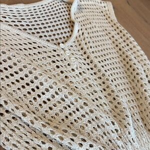 Chic Cream Knit Beach Coverup dress